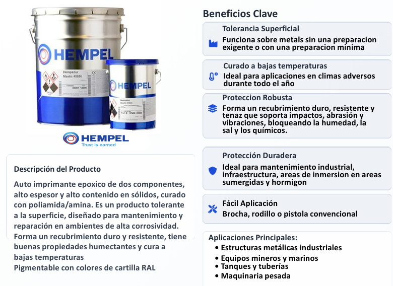 auto imprimante epóxico hempadur mastic 45880